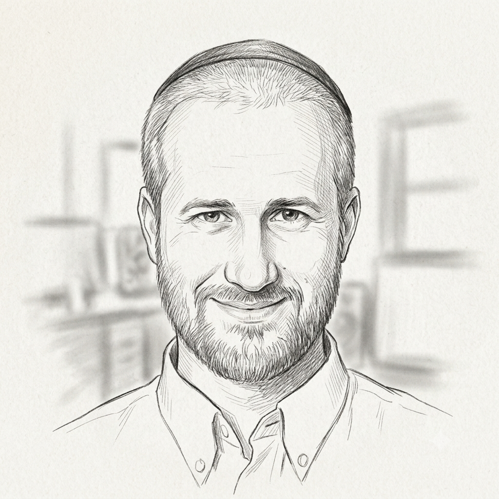 Pencil sketch of Yaakov Kopstein